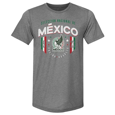 Men's 500 Level Gray Mexico National Team 1923 Premium Tri-Blend T-Shirt