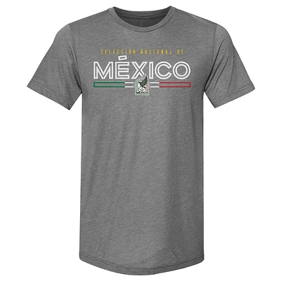 Men's 500 Level  Gray Mexico National Team Inline Premium Tri-Blend T-Shirt