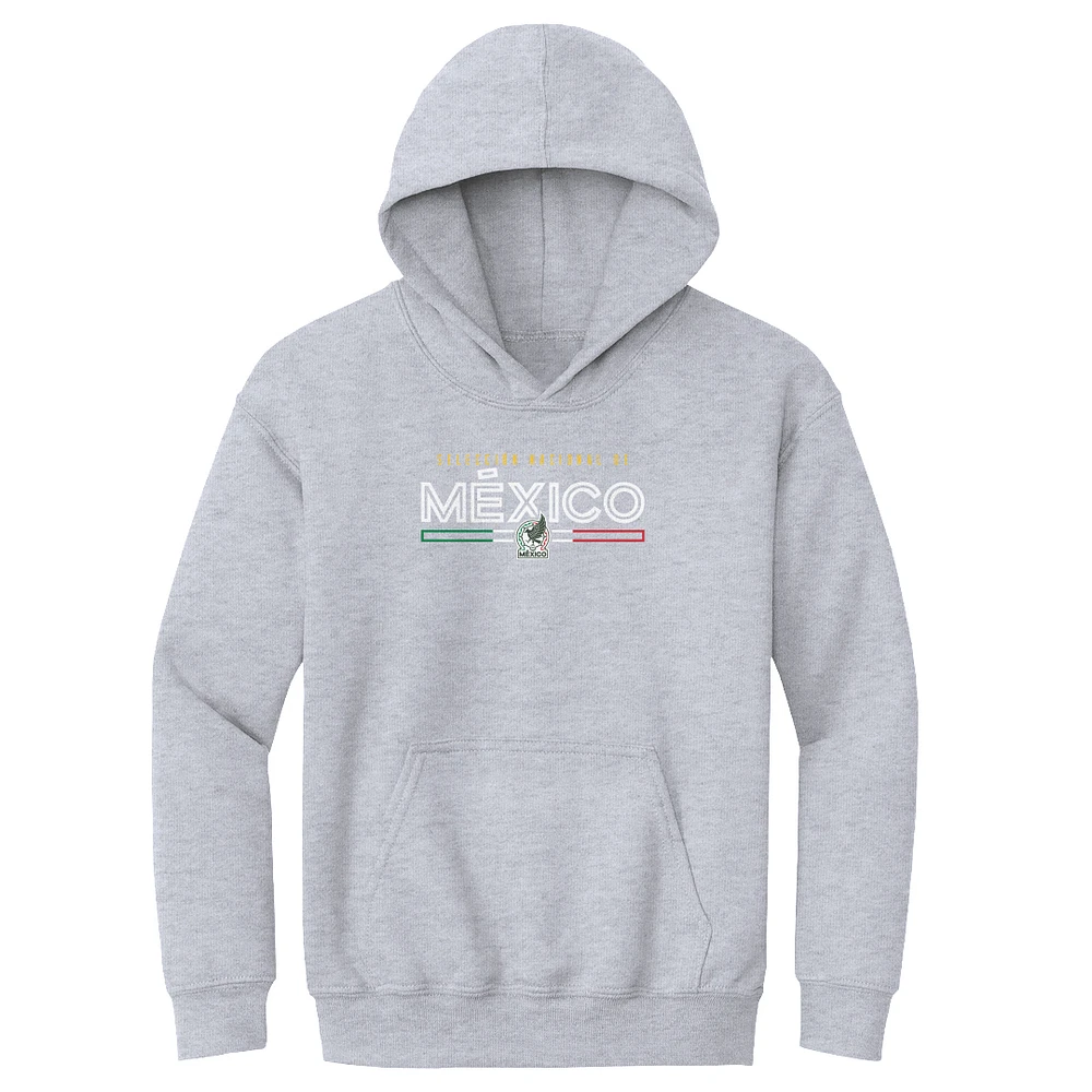 Youth 500 Level Gray Mexico National Team Inline Pullover Hoodie