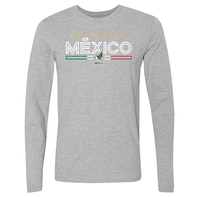 Men's 500 Level  Heather Gray Mexico National Team Inline Long Sleeve T-Shirt