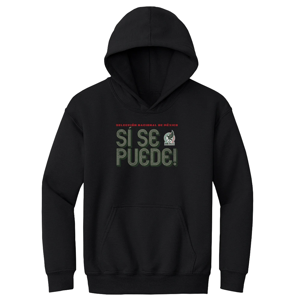 Youth 500 Level Black Mexico National Team Si Se Puede Inline Bold Pullover Hoodie