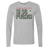 Men's 500 Level  Heather Gray Mexico National Team Si Se Puede Inline Bold Long Sleeve T-Shirt