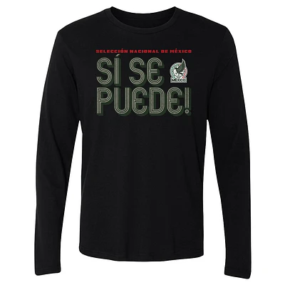 Men's 500 Level  Black Mexico National Team Si Se Puede Inline Bold Long Sleeve T-Shirt