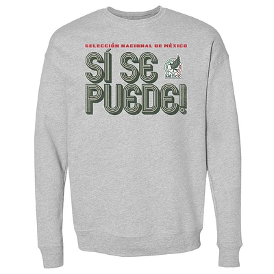 Men's 500 Level  Heather Gray Mexico National Team Si Se Puede Inline Bold Pullover Sweatshirt