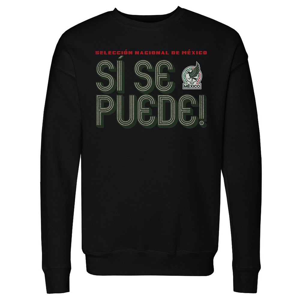 Men's 500 Level Black Mexico National Team Si Se Puede Inline Bold Pullover Sweatshirt