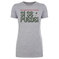 Women's 500 Level  Heather Gray Mexico National Team Si Se Puede Inline Bold T-Shirt