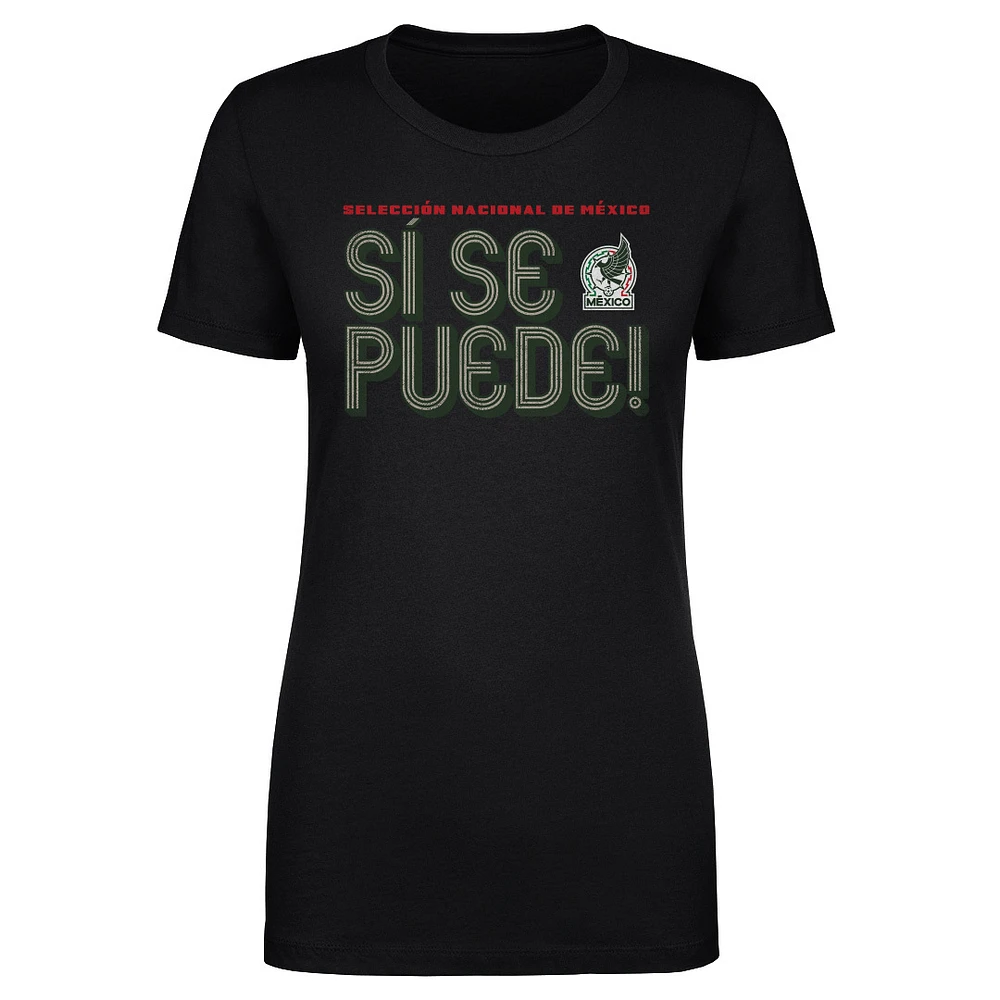 Women's 500 Level Black Mexico National Team Si Se Puede Inline Bold T-Shirt