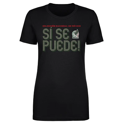 Women's 500 Level  Black Mexico National Team Si Se Puede Inline Bold T-Shirt