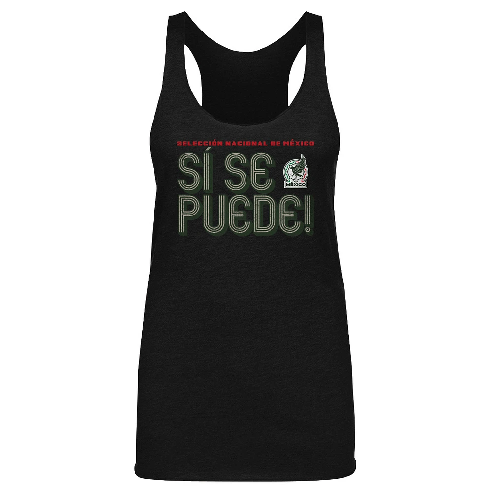 Women's 500 Level Mexico National Team Si Se Puede Inline Bold Tri-Blend Racerback Tank Top