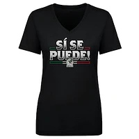 Women's 500 Level  Black Mexico National Team Si Se Puede V-Neck T-Shirt