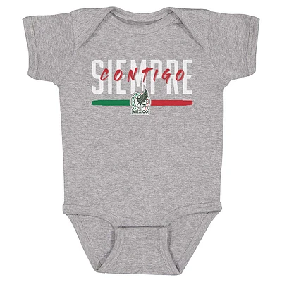 Infant 500 Level  Heather Gray Mexico National Team Siempre Contigo Bodysuit