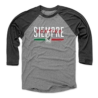 Men's 500 Level Black/Heather Gray Mexico National Team Siempre Contigo 3/4-Sleeve Tri-Blend Baseball T-Shirt