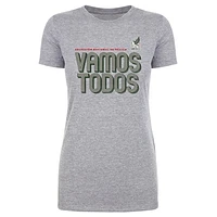Women's 500 Level  Heather Gray Mexico National Team Vamos Todos Inline Bold T-Shirt