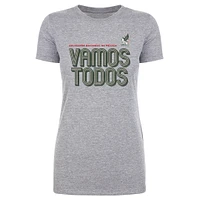 Women's 500 Level  Heather Gray Mexico National Team Vamos Todos Inline Bold T-Shirt