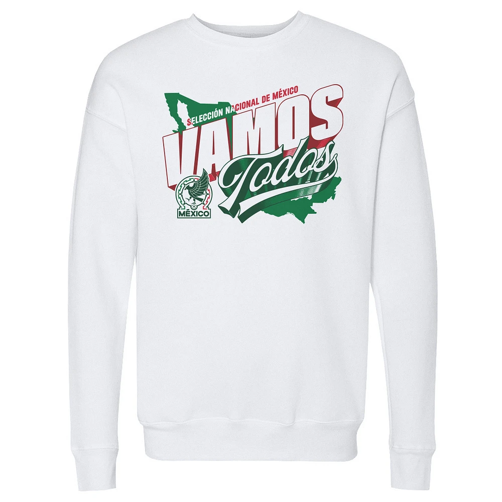 Men's 500 Level White Mexico National Team Vamos Todos Country Crewneck Sweatshirt