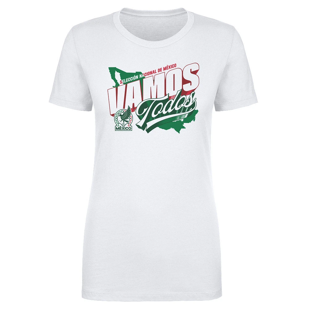 Women's 500 Level White Mexico National Team Vamos Todos Country T-Shirt