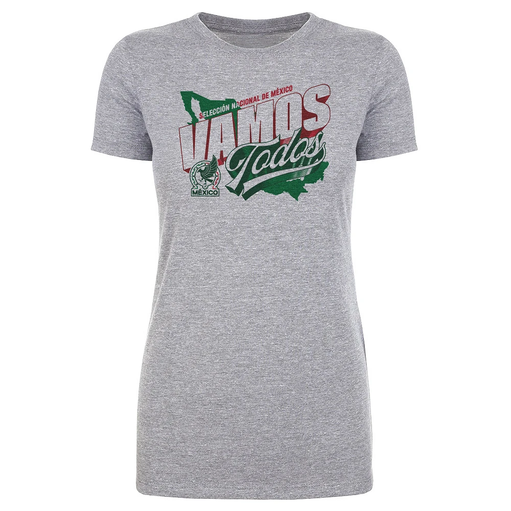Women's 500 Level Heather Gray Mexico National Team Vamos Todos Country T-Shirt