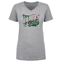 Women's 500 Level Heather Gray Mexico National Team Vamos Todos Country V-Neck T-Shirt