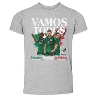 Toddler 500 Level Heather Gray Mexico National Team Vamos Todos Julián Quiñones, Santiago Giménez & Edson Álvarez T-Shirt