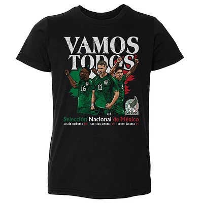 Toddler 500 Level Black Mexico National Team Vamos Todos Julián Quiñones, Santiago Giménez & Edson Álvarez T-Shirt