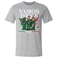 Men's 500 Level Heather Gray Mexico National Team Vamos Todos Julián Quiñones, Santiago Giménez & Edson Álvarez T-Shirt