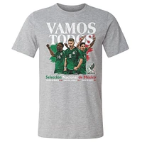 Men's 500 Level Heather Gray Mexico National Team Vamos Todos Julián Quiñones, Santiago Giménez & Edson Álvarez T-Shirt