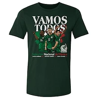 Men's 500 Level Forest Green Mexico National Team Vamos Todos Julián Quiñones, Santiago Giménez & Edson Álvarez T-Shirt