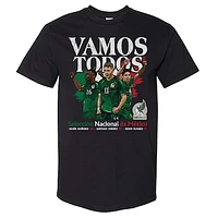 Men's 500 Level Black Mexico National Team Vamos Todos Julián Quiñones, Santiago Giménez & Edson Álvarez T-Shirt
