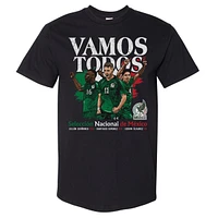 Men's 500 Level Black Mexico National Team Vamos Todos Julián Quiñones, Santiago Giménez & Edson Álvarez T-Shirt