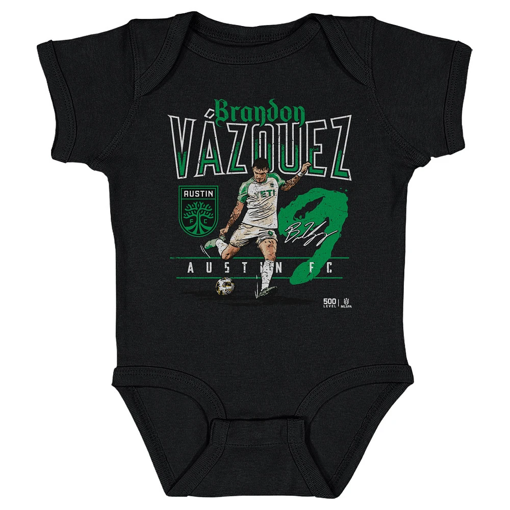 Infant 500 Level Brandon Vazquez Black Austin FC Feature Bodysuit