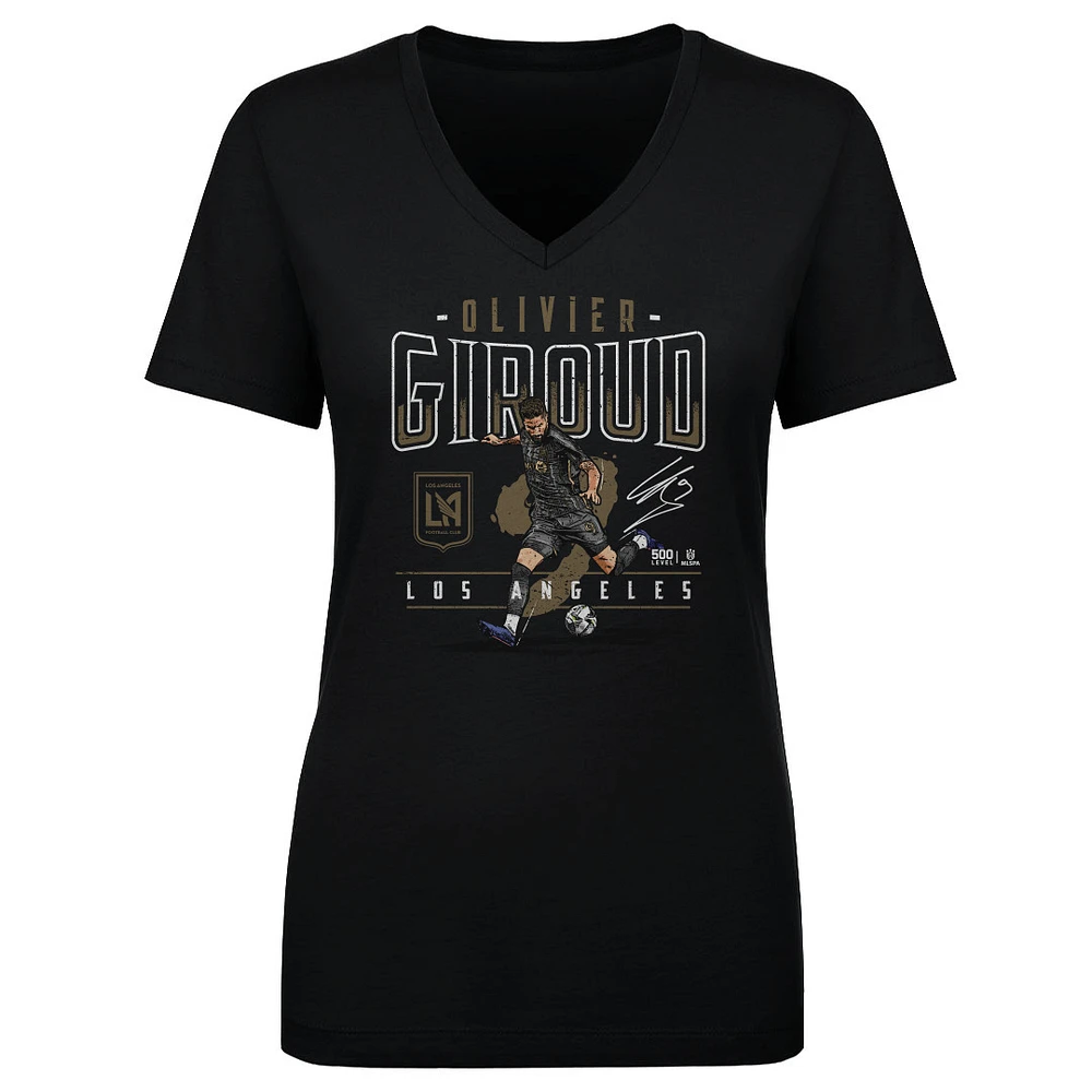 Women's 500 Level Olivier Giroud Black LAFC Feature V-Neck T-Shirt