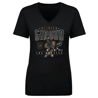 Women's 500 Level Olivier Giroud Black LAFC Feature V-Neck T-Shirt