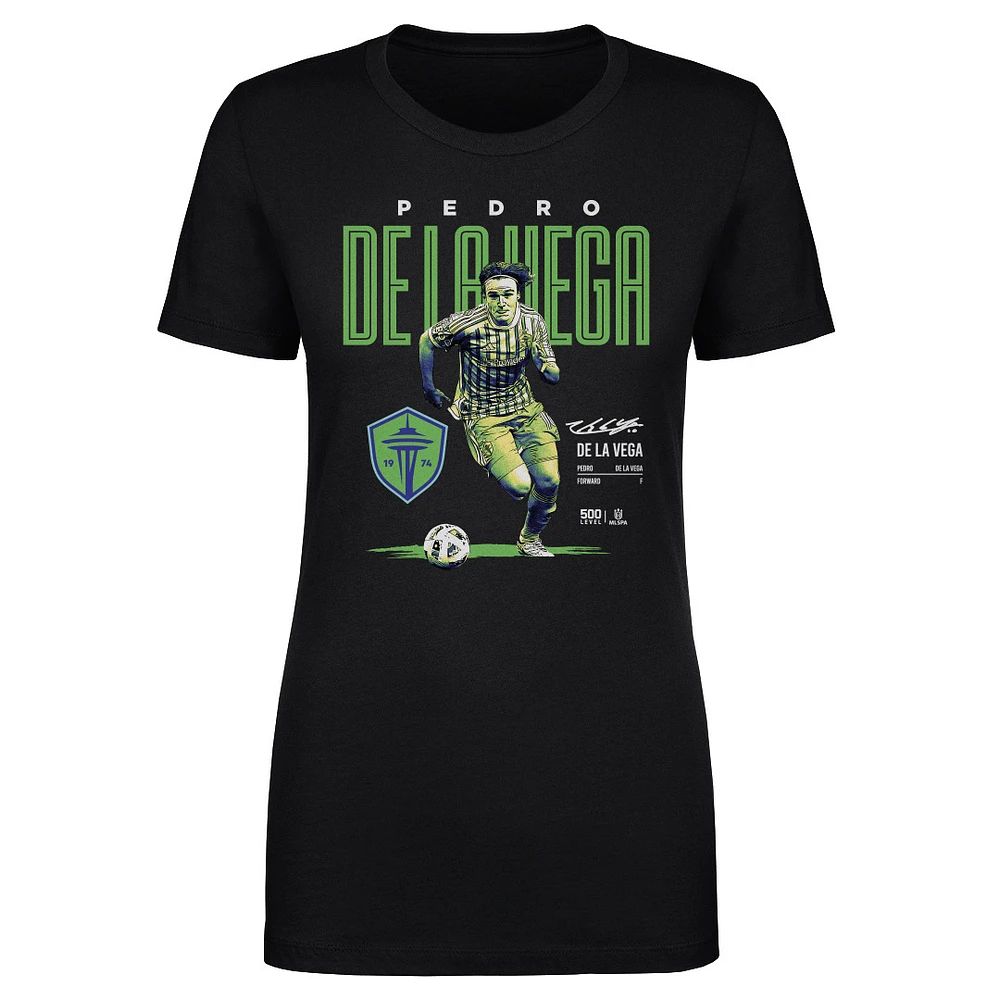 Women's 500 Level Pedro de la Vega Seattle Sounders FC Bitmap T-Shirt
