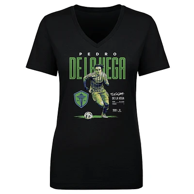 Women's 500 Level Pedro de la Vega Seattle Sounders FC Bitmap V-Neck T-Shirt