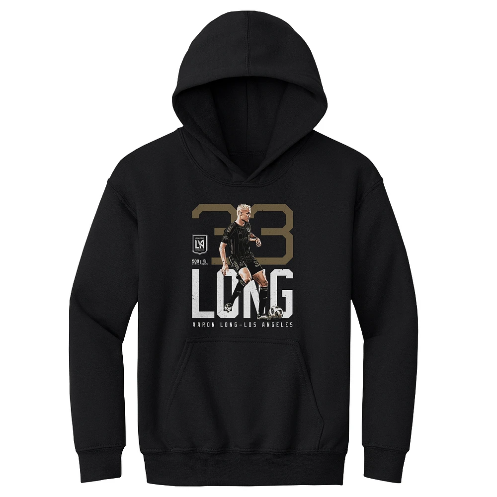 Youth 500 Level Aaron Long Black LAFC Bold Pullover Hoodie