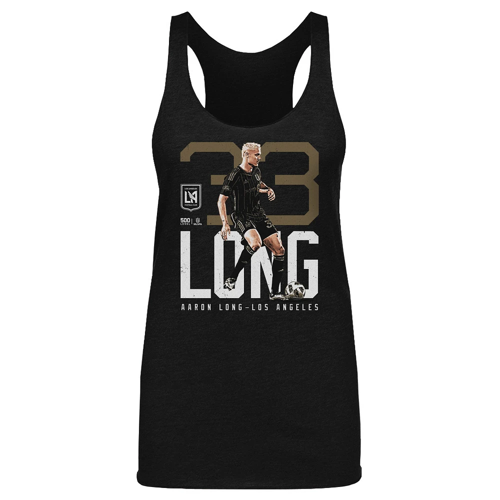 Women's 500 Level Aaron Long Black LAFC Bold Tri-Blend Tank Top