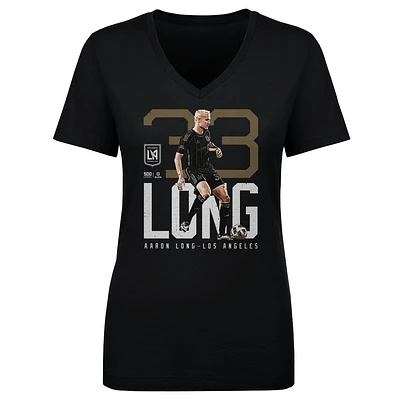 Women's 500 Level Aaron Long Black LAFC Bold V-Neck T-Shirt