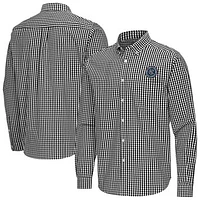 Men's Antigua New York City FC Ellis Tri-Blend Long Sleeve Button-Down Shirt
