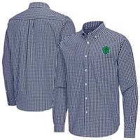 Men's Antigua Navy Seattle Sounders FC Ellis Tri-Blend Long Sleeve Button-Down Shirt