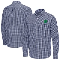 Men's Antigua Navy Seattle Sounders FC Ellis Tri-Blend Long Sleeve Button-Down Shirt