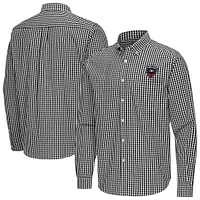 Men's Antigua Black D.C. United Ellis Tri-Blend Long Sleeve Button-Down Shirt