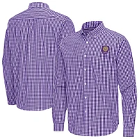 Men's Antigua Orlando City SC Ellis Tri-Blend Long Sleeve Button-Down Shirt