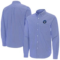 Men's Antigua CF Montreal Porter Woven Tri-Blend Long Sleeve Button-Down Shirt