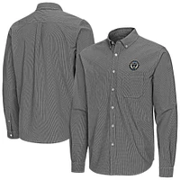 Men's Antigua Philadelphia Union Porter Woven Tri-Blend Long Sleeve Button-Down Shirt