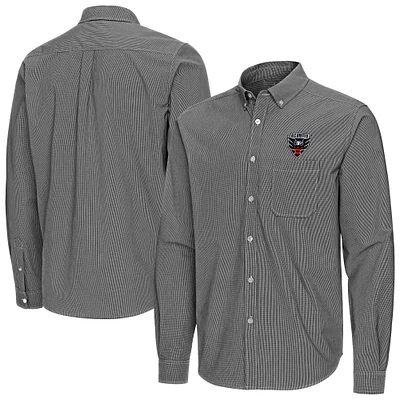 Men's Antigua D.C. United Porter Woven Tri-Blend Long Sleeve Button-Down Shirt