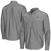 Men's Antigua FC Cincinnati Porter Woven Tri-Blend Long Sleeve Button-Down Shirt