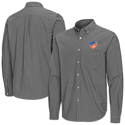 Men's Antigua FC Cincinnati Porter Woven Tri-Blend Long Sleeve Button-Down Shirt
