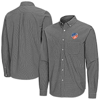 Men's Antigua FC Cincinnati Porter Woven Tri-Blend Long Sleeve Button-Down Shirt