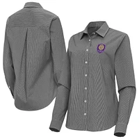 Women's Antigua Orlando City SC Porter Woven Tri-Blend Long Sleeve Button-Up Shirt