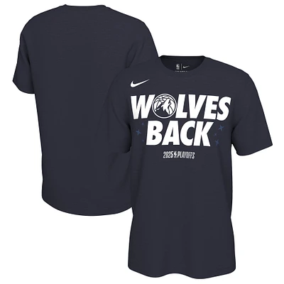 Unisex Nike Navy Minnesota Timberwolves 2025 NBA Playoffs On-Court Mantra T-Shirt